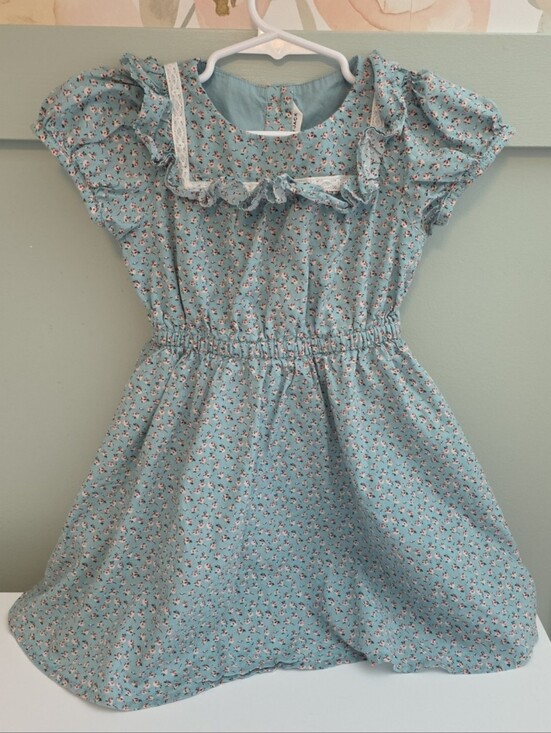 Janie and Jack Other - Janie And Jack Size 4 Or 4t Vintage Style Girls Blue Floral Ruffle Dress